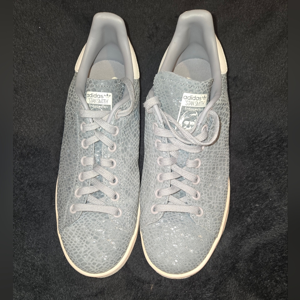 Adidas Stan Smith Grey Snake Print Sneakers